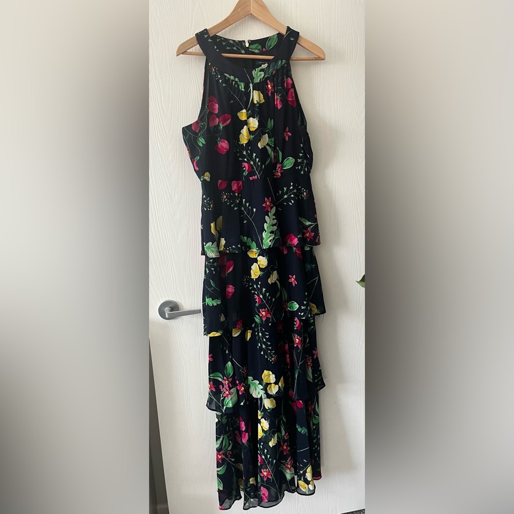 Tommy Hilfiger Floral Maxi Dress - Navy, Pink, Yellow. Size 12